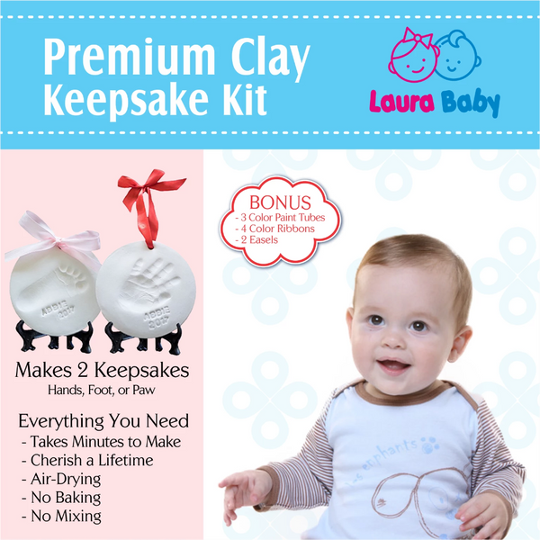 Laura Baby and Pet Premium Ornament Keepsake Kit, Baby Handprint kit And Footprint Kit -Keepsake Clay Casting Kit - Laura Baby and Company