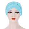 Novarena Womens African Turban Hat Knot Pre-Tied Bonnet Beanie Cap Headwrap, 1 Pc Braided Black
