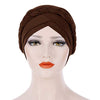 Novarena Womens African Turban Hat Knot Pre-Tied Bonnet Beanie Cap Headwrap, 1 Pc Braided Black