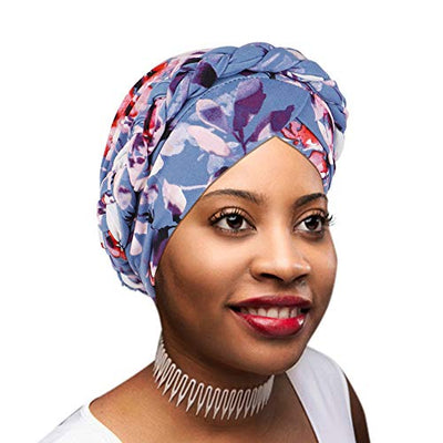 Novarena Womens African Turban Hat Knot Pre-Tied Bonnet Beanie Cap Headwrap, 1 Pc Braided Style 10