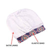 Novarena Satin Silk Lined Sleep Cap Beanie Slap Hat – Gifts for Women (Navy Print #2)