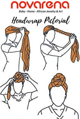 Novarena Ankara African Print Soft Headwraps Headband Long Hair Head Wrap Scarf Turban Tie Jersey Knit African head wraps