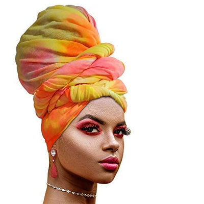 Novarena Ankara African Print Soft Headwraps Headband Long Hair Head Wrap Scarf Turban Tie Jersey Knit African head wraps