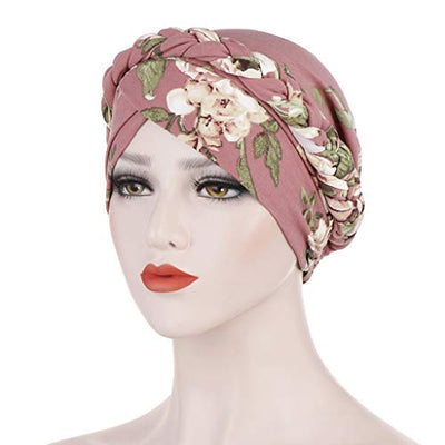 Novarena Womens African Turban Hat Knot Pre-Tied Bonnet Beanie Cap Headwrap, 1 Pc Braided Style 10