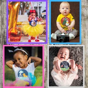 NOVARENA 48 Pack 4" Baby Month Stickers and Milestone Stickers by Novarena - Track Your Baby's First Year Month-by-Month and Holidays Until 5 Years Old! Boys and Girls (48 Pack Stickers)