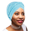 Novarena Womens African Turban Hat Knot Pre-Tied Bonnet Beanie Cap Headwrap, 1 Pc Braided Black
