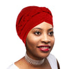 Novarena Womens African Turban Hat Knot Pre-Tied Bonnet Beanie Cap Headwrap, 1 Pc Braided Black