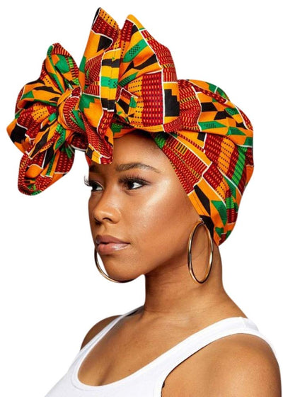 Novarena Ankara African Print Soft Headwraps Headband Long Hair Head Wrap Scarf Turban Tie Jersey Knit African head wraps