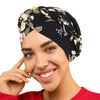 Novarena Womens African Turban Hat Knot Pre-Tied Bonnet Beanie Cap Headwrap, 1 Pc Braided Black
