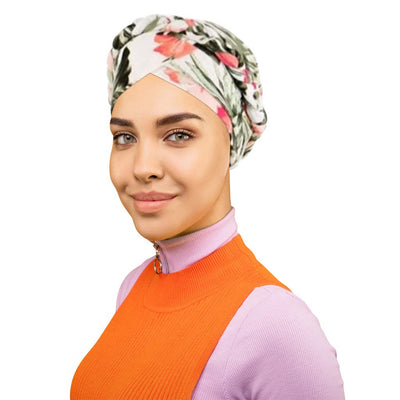 Novarena Womens African Turban Hat Knot Pre-Tied Bonnet Beanie Cap Headwrap, 1 Pc Braided Black
