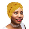 Novarena Womens African Turban Hat Knot Pre-Tied Bonnet Beanie Cap Headwrap, 1 Pc Braided Black