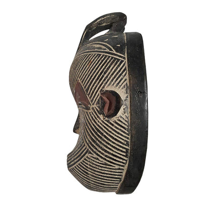 Novarena African Art Cameroon Gabon Fang Wall Masks and Sculptures - Africa Home Mask Decor (1 Pc Female 12 Inch Songi Mask)