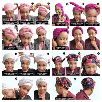Novarena Ankara African Print Soft Headwraps Headband Long Hair Head Wrap Scarf Turban Tie Jersey Knit African head wraps