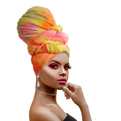 Novarena Ankara African Print Soft Headwraps Headband Long Hair Head Wrap Scarf Turban Tie Jersey Knit African head wraps