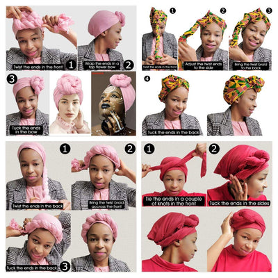 Novarena Ankara African Print Soft Headwraps Headband Long Hair Head Wrap Scarf Turban Tie Jersey Knit African head wraps