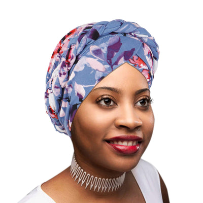 Novarena Womens African Turban Hat Knot Pre-Tied Bonnet Beanie Cap Headwrap, 1 Pc Braided Black