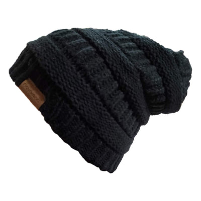 Novalena Women's Thick Cable Knit Faux Fur Pom Fleece Lined Skull Cap Cuff Warm Crochet Winter Wool Knit Ski Beanie Slouchy, Beige
