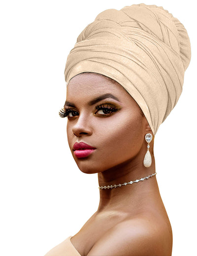 Novarena Ankara African Print Soft Headwraps Headband Long Hair Head Wrap Scarf Turban Tie Jersey Knit African head wraps