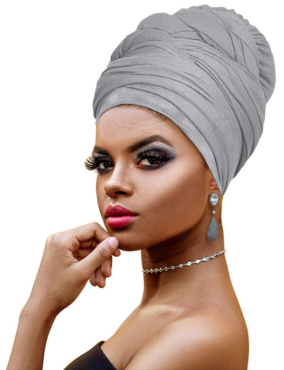 Novarena Ankara African Print Soft Headwraps Headband Long Hair Head Wrap Scarf Turban Tie Jersey Knit African head wraps