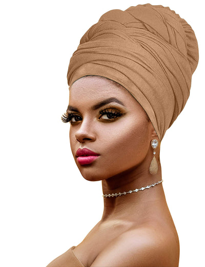 Novarena Ankara African Print Soft Headwraps Headband Long Hair Head Wrap Scarf Turban Tie Jersey Knit African head wraps