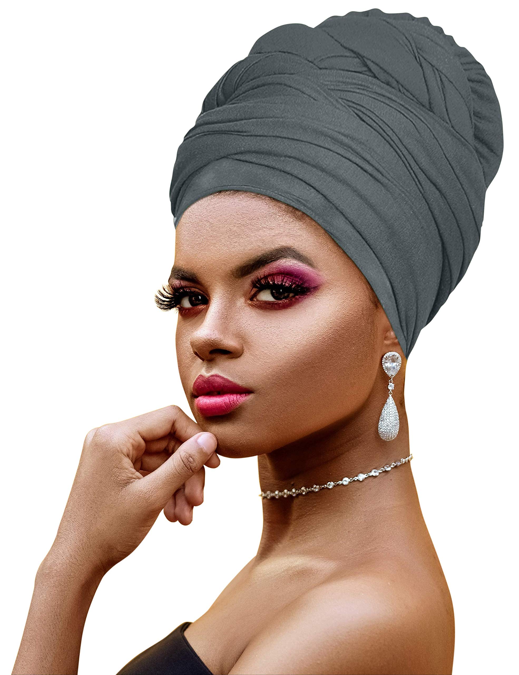 Novarena Ankara African Print Soft Headwraps Headband Long Hair Head Wrap Scarf Turban Tie Jersey Knit African head wraps