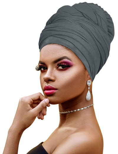 Novarena Ankara African Print Soft Headwraps Headband Long Hair Head Wrap Scarf Turban Tie Jersey Knit African head wraps