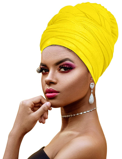 Novarena Ankara African Print Soft Headwraps Headband Long Hair Head Wrap Scarf Turban Tie Jersey Knit African head wraps