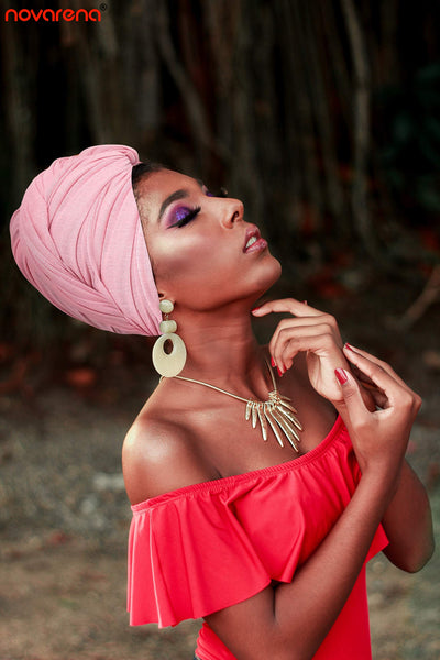 Novarena Ankara African Print Soft Headwraps Headband Long Hair Head Wrap Scarf Turban Tie Jersey Knit African head wraps