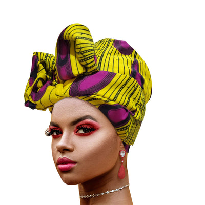 Novarena Ankara African Print Soft Headwraps Headband Long Hair Head Wrap Scarf Turban Tie Jersey Knit African head wraps