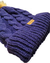 Novarena Thick Cable Knit Faux Fuzzy Fur Pom Fleece Lined Skull Cap Cuff Beanie