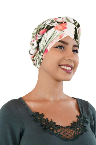Novarena Womens African Turban Hat Knot Pre-Tied Bonnet Beanie Cap Headwrap, 1 Pc Braided Black
