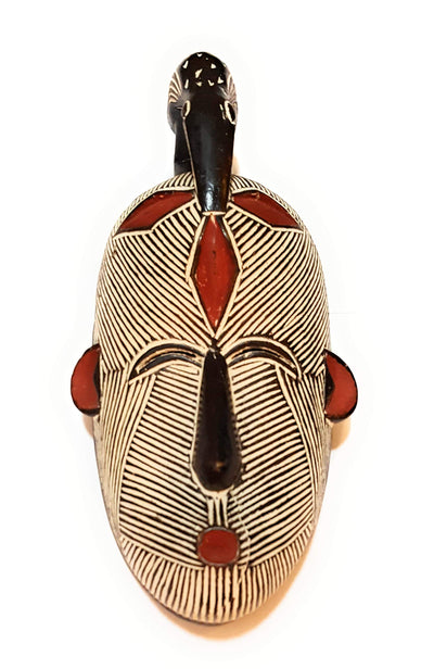 Novarena African Art Cameroon Gabon Fang Wall Masks and Sculptures - Africa Home Mask Decor (1 Pc Female 12 Inch Songi Mask)