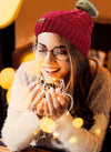 Novalena Women's Thick Cable Knit Faux Fur Pom Fleece Lined Skull Cap Cuff Warm Crochet Winter Wool Knit Ski Beanie Slouchy, Beige