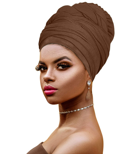 Novarena Ankara African Print Soft Headwraps Headband Long Hair Head Wrap Scarf Turban Tie Jersey Knit African head wraps