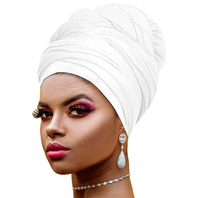 Novarena Ankara African Print Soft Headwraps Headband Long Hair Head Wrap Scarf Turban Tie Jersey Knit African head wraps
