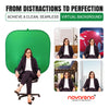 NOVARENA Green Screen Behind Chair Attachment Backdrop Kit – Portable Chroma Key for Streaming, Gaming, Video Calls, Virtual Background, Home Office, Photography – 5ft by 5ft, Reversible, Foldable