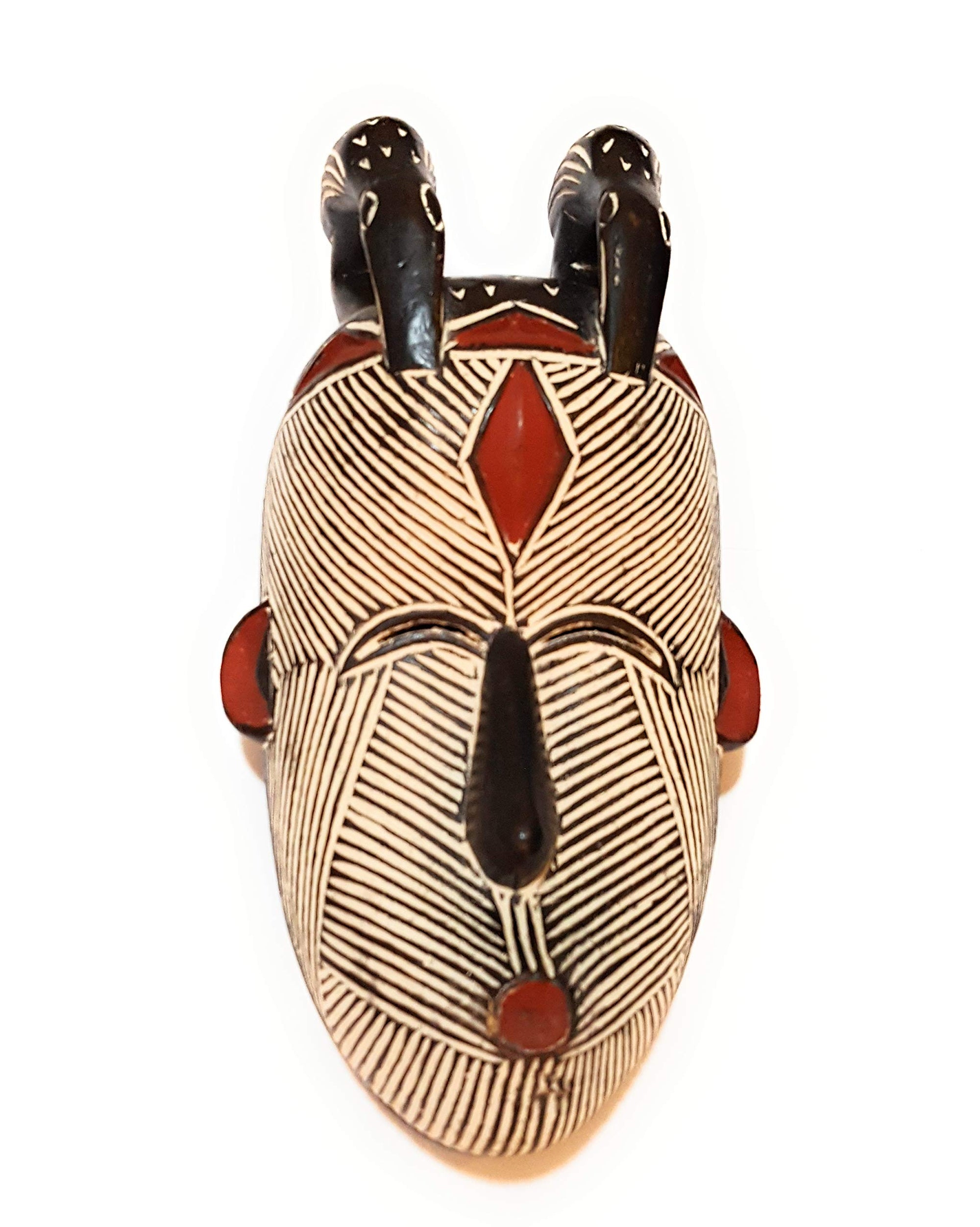 Novarena African Art Cameroon Gabon Fang Wall Masks and Sculptures - Africa Home Mask Decor (1 Pc Female 12 Inch Songi Mask)