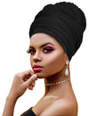 Novarena Ankara African Print Soft Headwraps Headband Long Hair Head Wrap Scarf Turban Tie Jersey Knit African head wraps