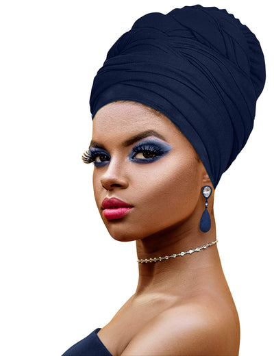 Novarena Ankara African Print Soft Headwraps Headband Long Hair Head Wrap Scarf Turban Tie Jersey Knit African head wraps