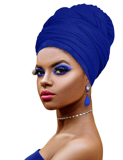 Novarena Ankara African Print Soft Headwraps Headband Long Hair Head Wrap Scarf Turban Tie Jersey Knit African head wraps
