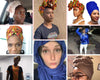 Novarena Ankara African Print Soft Headwraps Headband Long Hair Head Wrap Scarf Turban Tie Jersey Knit African head wraps
