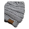 Novalena Women's Thick Cable Knit Faux Fur Pom Fleece Lined Skull Cap Cuff Warm Crochet Winter Wool Knit Ski Beanie Slouchy, Beige