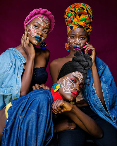 Novarena Ankara African Print Soft Headwraps Headband Long Hair Head Wrap Scarf Turban Tie Jersey Knit African head wraps