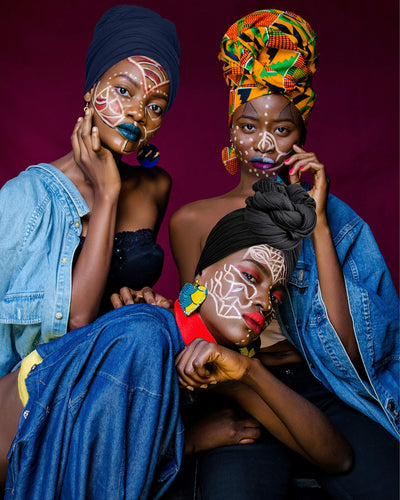 Novarena Ankara African Print Soft Headwraps Headband Long Hair Head Wrap Scarf Turban Tie Jersey Knit African head wraps