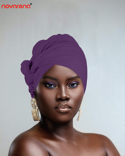 Novarena Ankara African Print Soft Headwraps Headband Long Hair Head Wrap Scarf Turban Tie Jersey Knit African head wraps