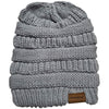 Novalena Women's Thick Cable Knit Faux Fur Pom Fleece Lined Skull Cap Cuff Warm Crochet Winter Wool Knit Ski Beanie Slouchy, Beige