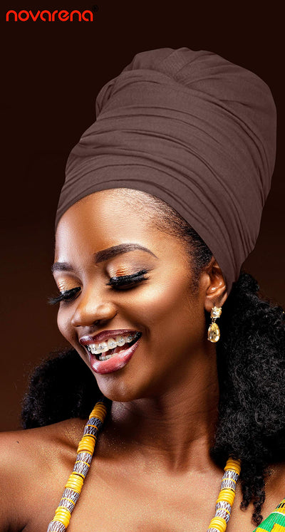 Novarena Ankara African Print Soft Headwraps Headband Long Hair Head Wrap Scarf Turban Tie Jersey Knit African head wraps