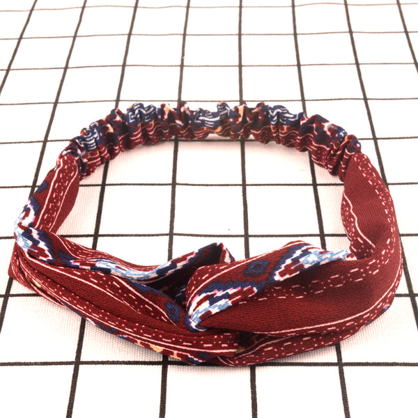 9 PC Set of Women Bohemian Printed Hair Bands