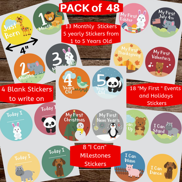 Baby Memory Scrapbook with 48 Pack Stickers