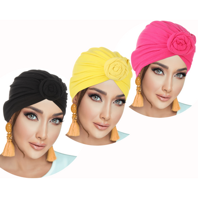 Rose Flower Knot Women Beanie Cap